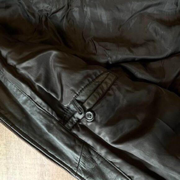 Luis Alvear Made for Brass Rail Vintage Black Leather Bomber Jacket Men's Small - Picture 9 of 9